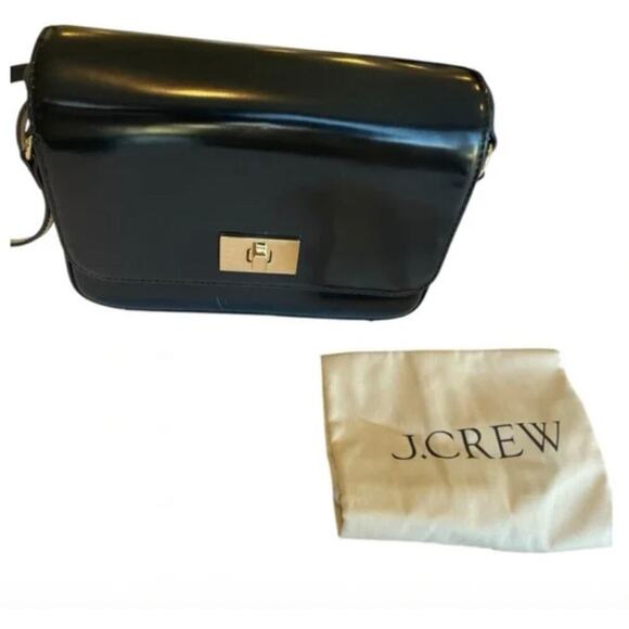 J.Crew Black Edie Italian Leather Crossbody Bag Black New! - Picture 7 of 7